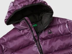 Drawstring jacket in shiny nylon