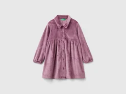 Dress with chenille collar