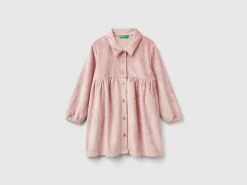 Dress with chenille collar