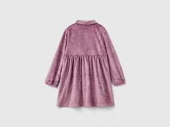 Dress with chenille collar