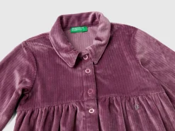 Dress with chenille collar