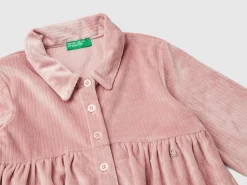 Dress with chenille collar