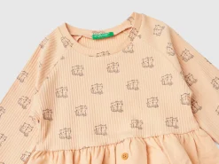 Dress with print and buttons