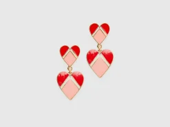 Earrings with heart pendant