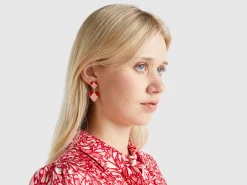 Earrings with heart pendant