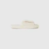 Faux fur slippers