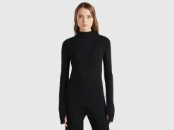 Fitted turtleneck sweater with lurex