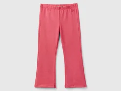 Flared leggings in stretch cotton