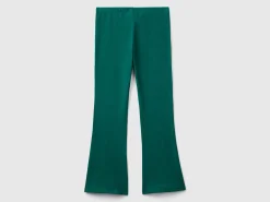 Flared leggings in stretch cotton