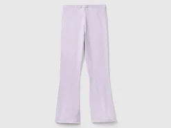 Flared leggings in stretch cotton