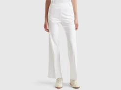 Flared trousers in stretch cotton