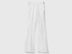 Flared trousers in stretch cotton