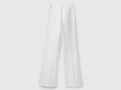 Flared trousers in stretch cotton