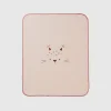 Fleece blanket with animal embroidery