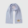 Fleece scarf with animal embroidery