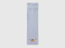 Fleece scarf with animal embroidery