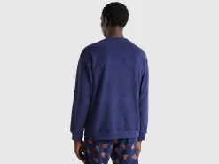 Fleece sweater with reindeer print
