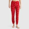 Fleece trousers with reindeer print