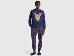 Fleece trousers with reindeer print