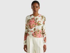 Floral cardigan in recycled yarn