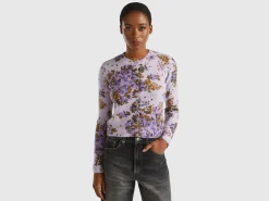 Floral cardigan in recycled yarn