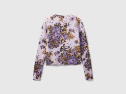 Floral cardigan in recycled yarn