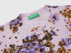 Floral cardigan in recycled yarn