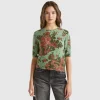 Floral sweater in recycled yarn