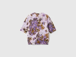 Floral sweater in recycled yarn