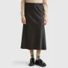 Flowy satin look skirt