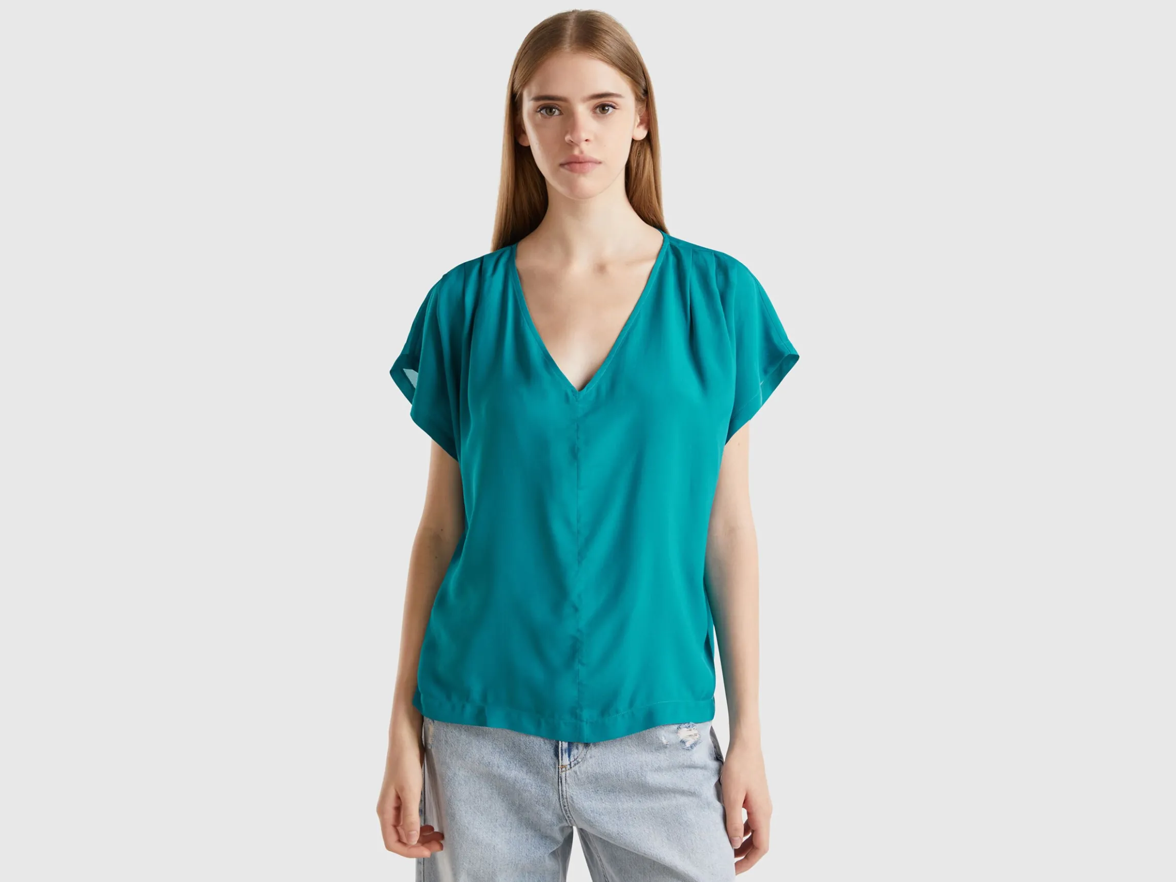 Flowy short sleeve blouse
