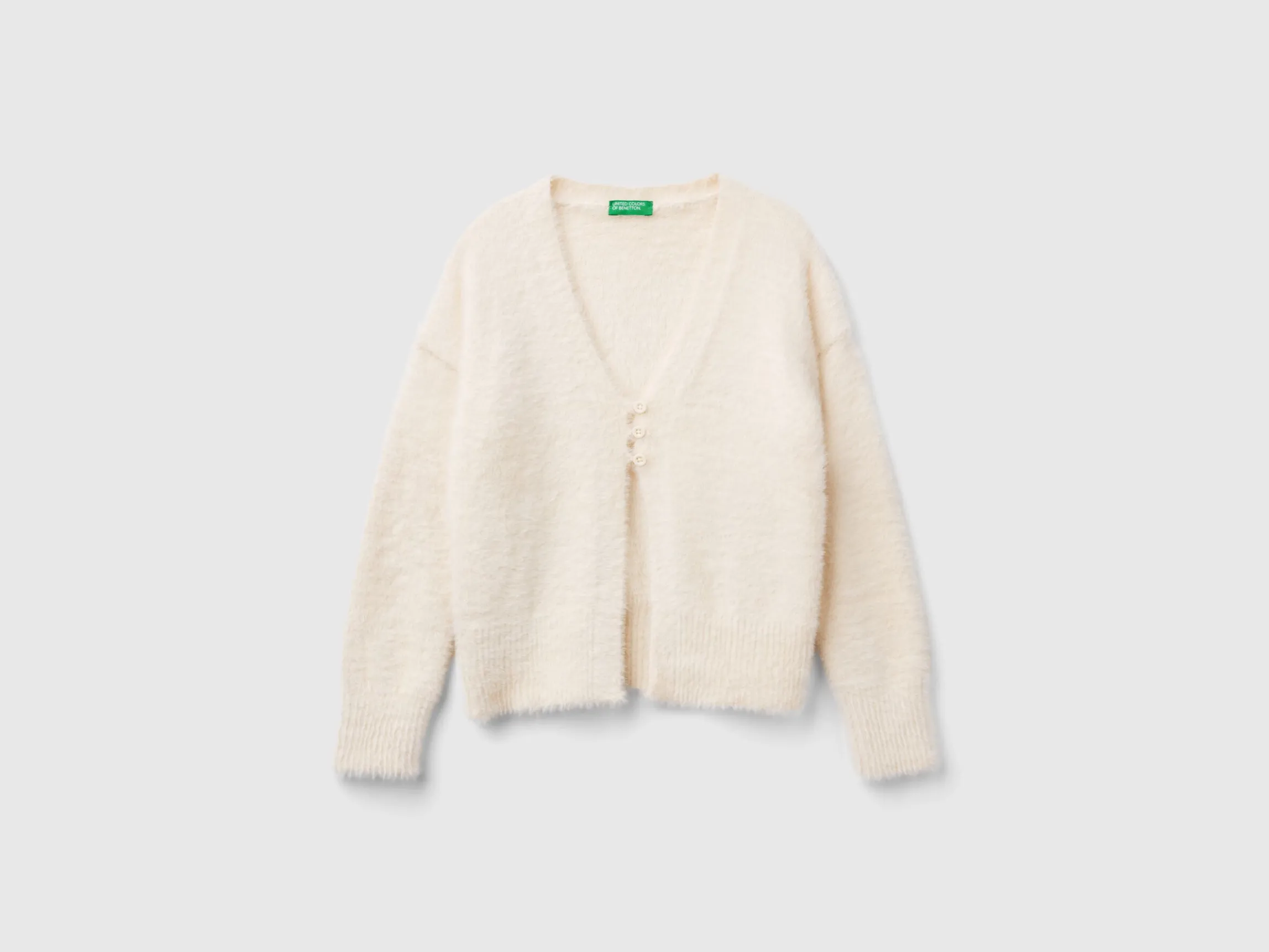 Fluffy yarn cardigan