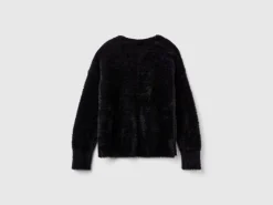 Fluffy yarn cardigan
