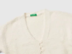 Fluffy yarn cardigan