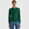 Forest green cardigan in cashmere and wool blend