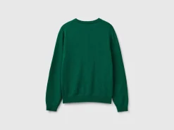Forest green cardigan in cashmere and wool blend