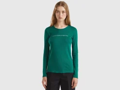 Forest green long sleeve t-shirt in 100% cotton