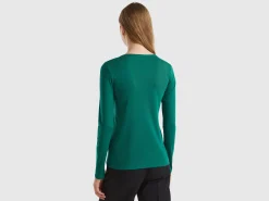 Forest green long sleeve t-shirt in 100% cotton