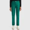 Forest green slim fit cotton chinos