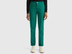 Forest green slim fit cotton chinos