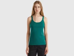 Forest green tank top in pure cotton