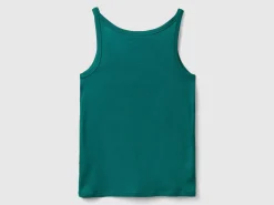 Forest green tank top in pure cotton