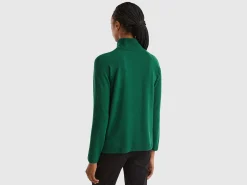 Forest green turtleneck in wool and cashmere blend