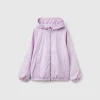 Glossy jacket with zip and hood