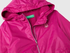Glossy jacket with zip and hood