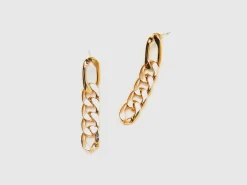 Gold chain pendant earrings
