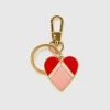 Gold keychain with heart pendant