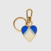 Gold keychain with heart pendant