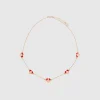 Gold necklace with hearts
