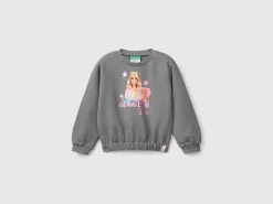 Gray Barbie sweatshirt with glossy print